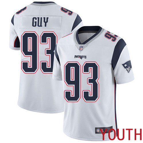 New England Patriots Football #93 Vapor Untouchable Limited White Youth Lawrence Guy Road NFL Jersey->youth nfl jersey->Youth Jersey